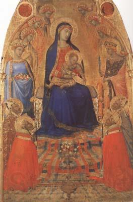 Ambrogio Lorenzetti Madonna and Child Enthroned,with Angels and Saints (mk08) France oil painting art